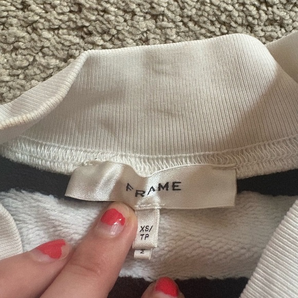 Striped Black and White Women's Crewneck - Picture 4 of 4